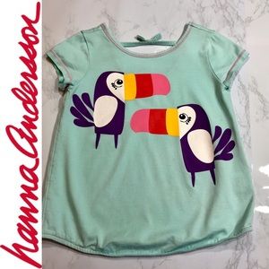 Hanna Andersson Girls’ Short Sleeved Tee, Bird